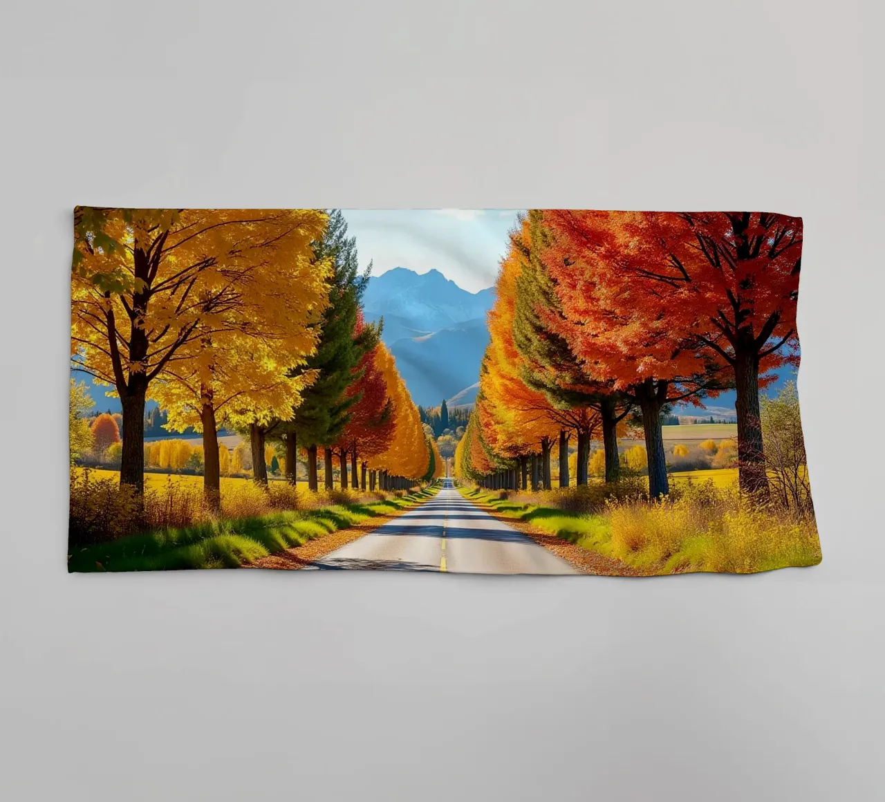 Albero_alleato_autunno_7 asciugamano da bagno da Fantasie & Mystikwelten by LK