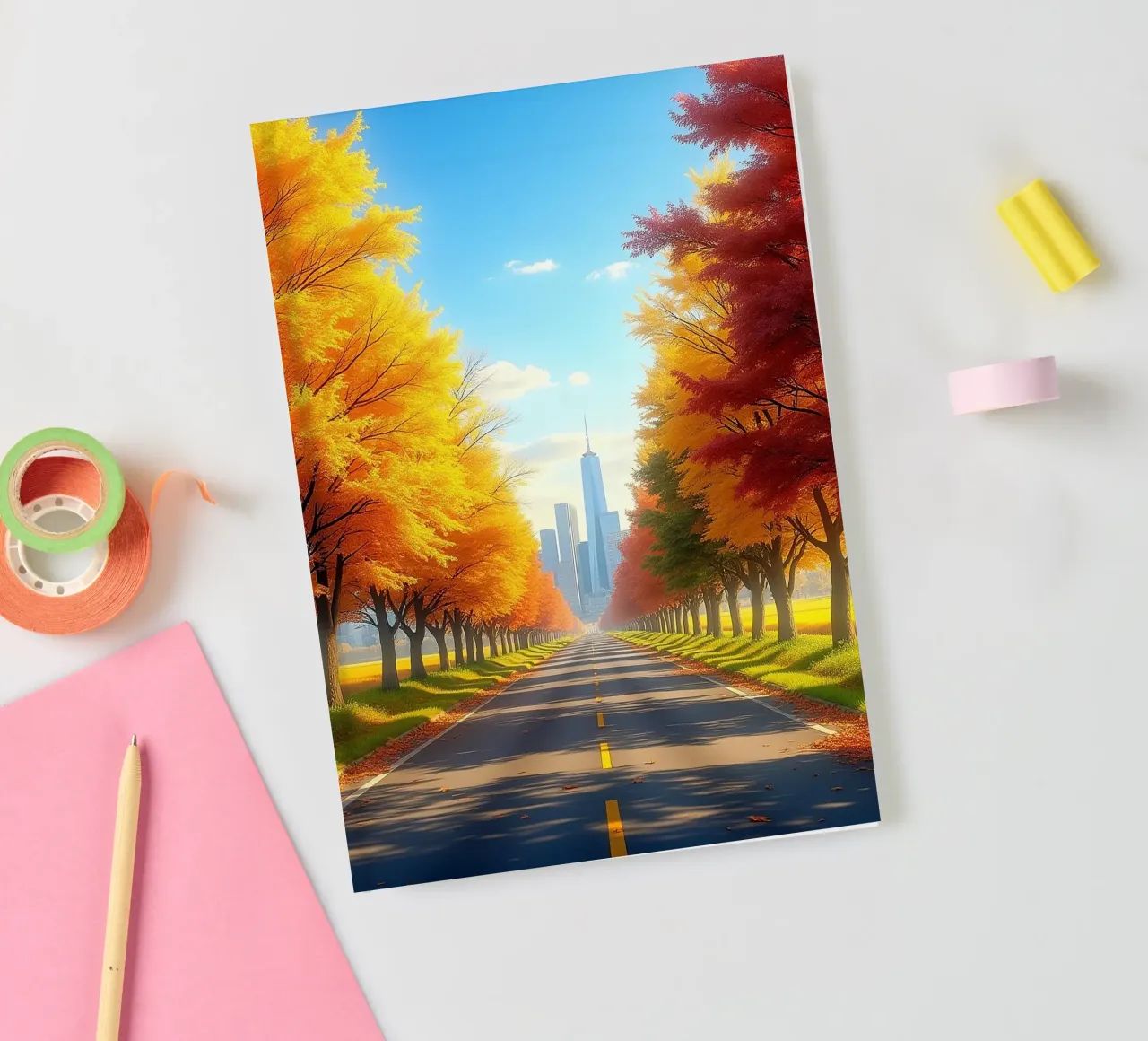 Tree_alley_autumn_8 notebook by Fantasie & Mystikwelten by LK