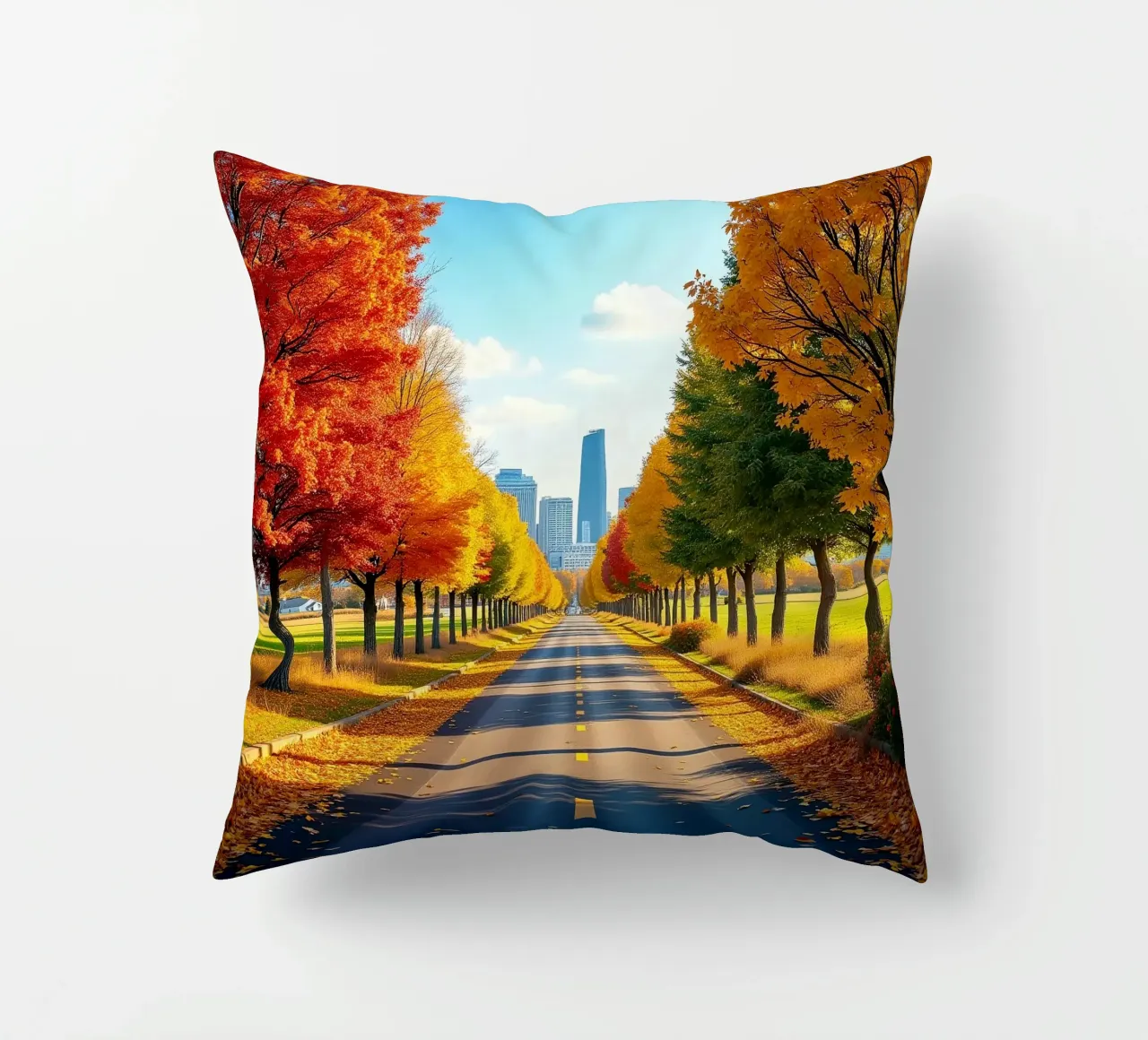Albero_alleato_autunno_9 cuscino da Fantasie & Mystikwelten by LK