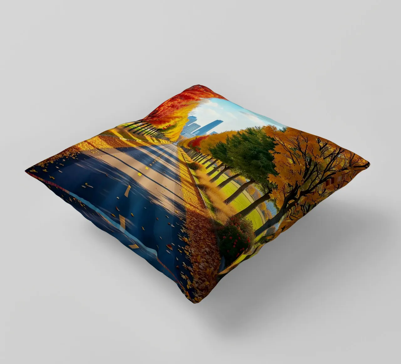 Albero_alleato_autunno_9 cuscino da Fantasie & Mystikwelten by LK