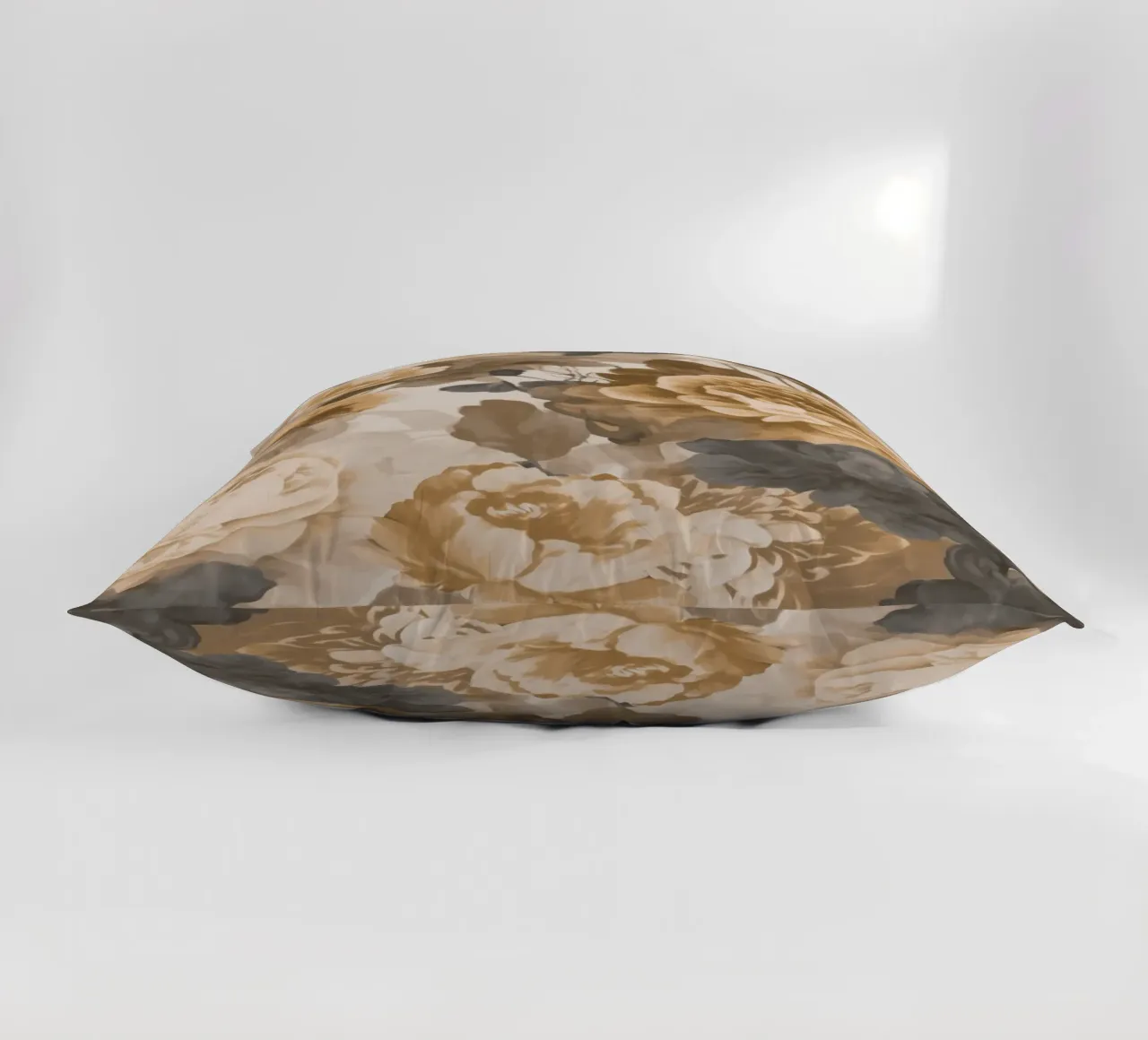 Rose barocche design floreale nostalgico in beige marrone scuro C cuscino da Andrea Haase Vintage World