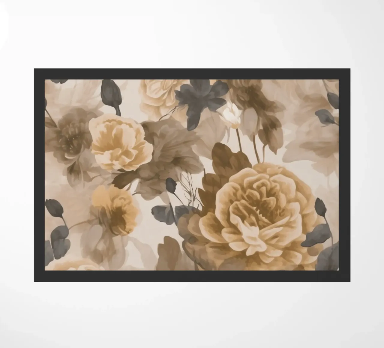 Rose barocche design floreale nostalgico in beige marrone scuro C zerbino da Andrea Haase Vintage World