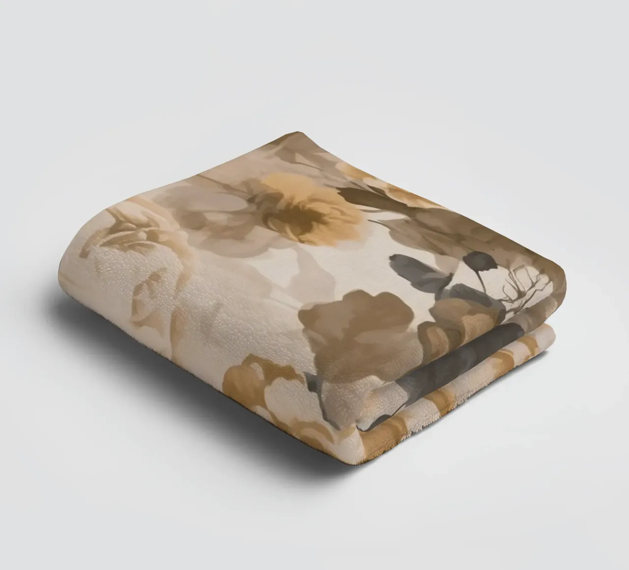 Rose barocche design floreale nostalgico in beige marrone scuro C asciugamano da bagno da Andrea Haase Vintage World