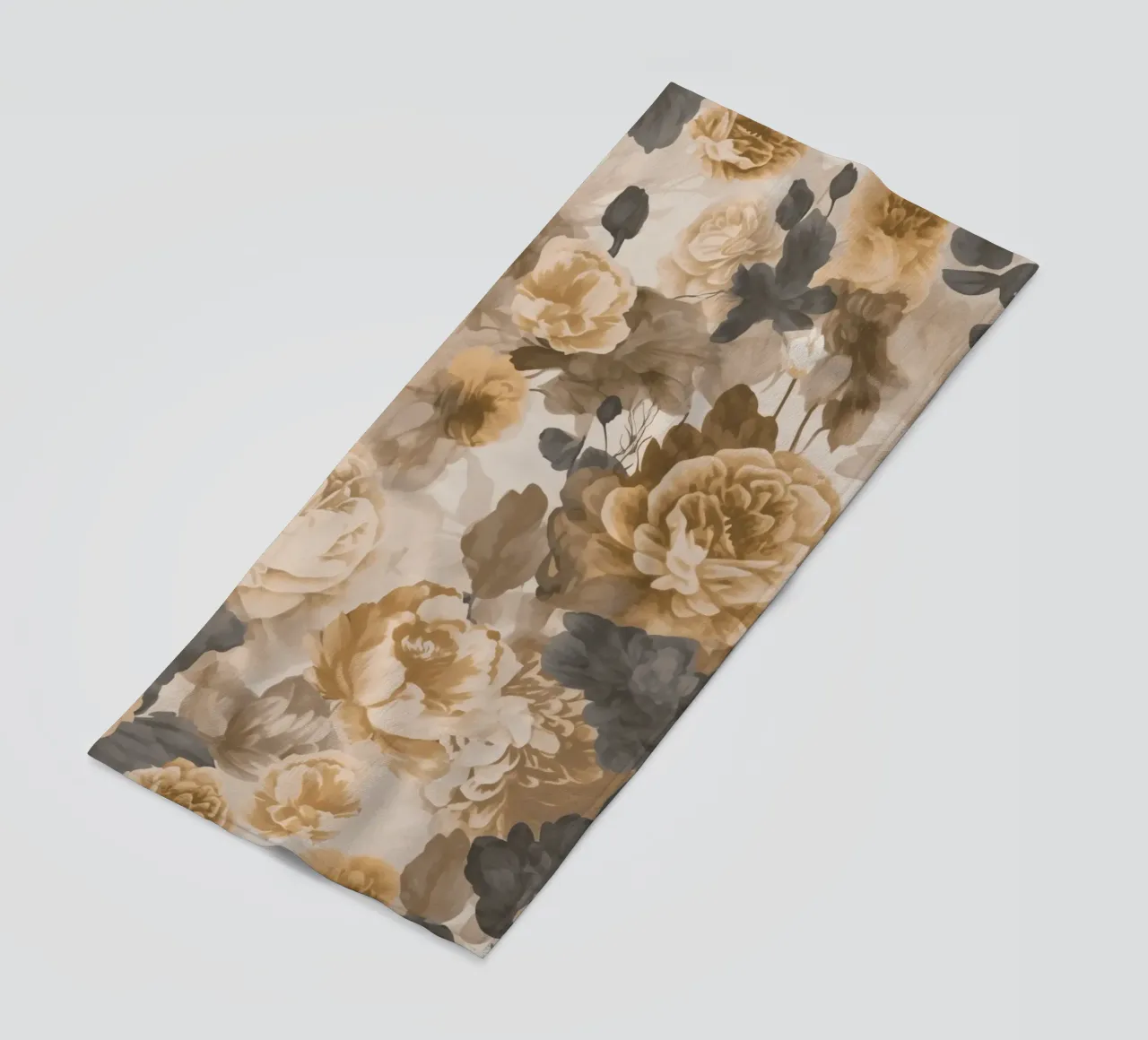 Rose barocche design floreale nostalgico in beige marrone scuro C telo mare da Andrea Haase Vintage World