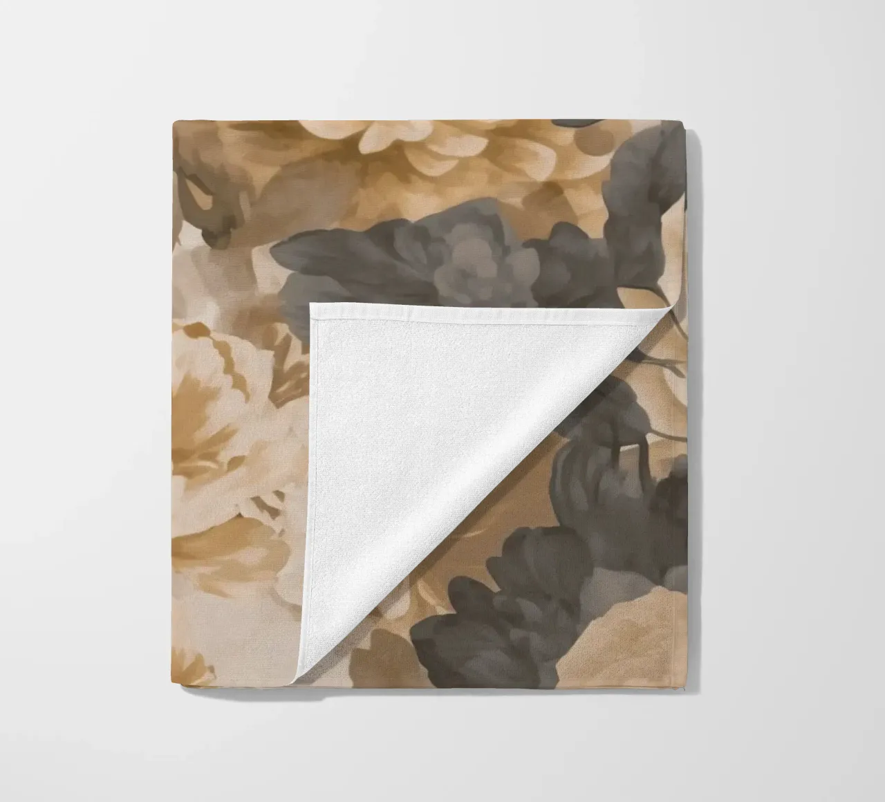 Rose barocche design floreale nostalgico in beige marrone scuro C telo mare da Andrea Haase Vintage World