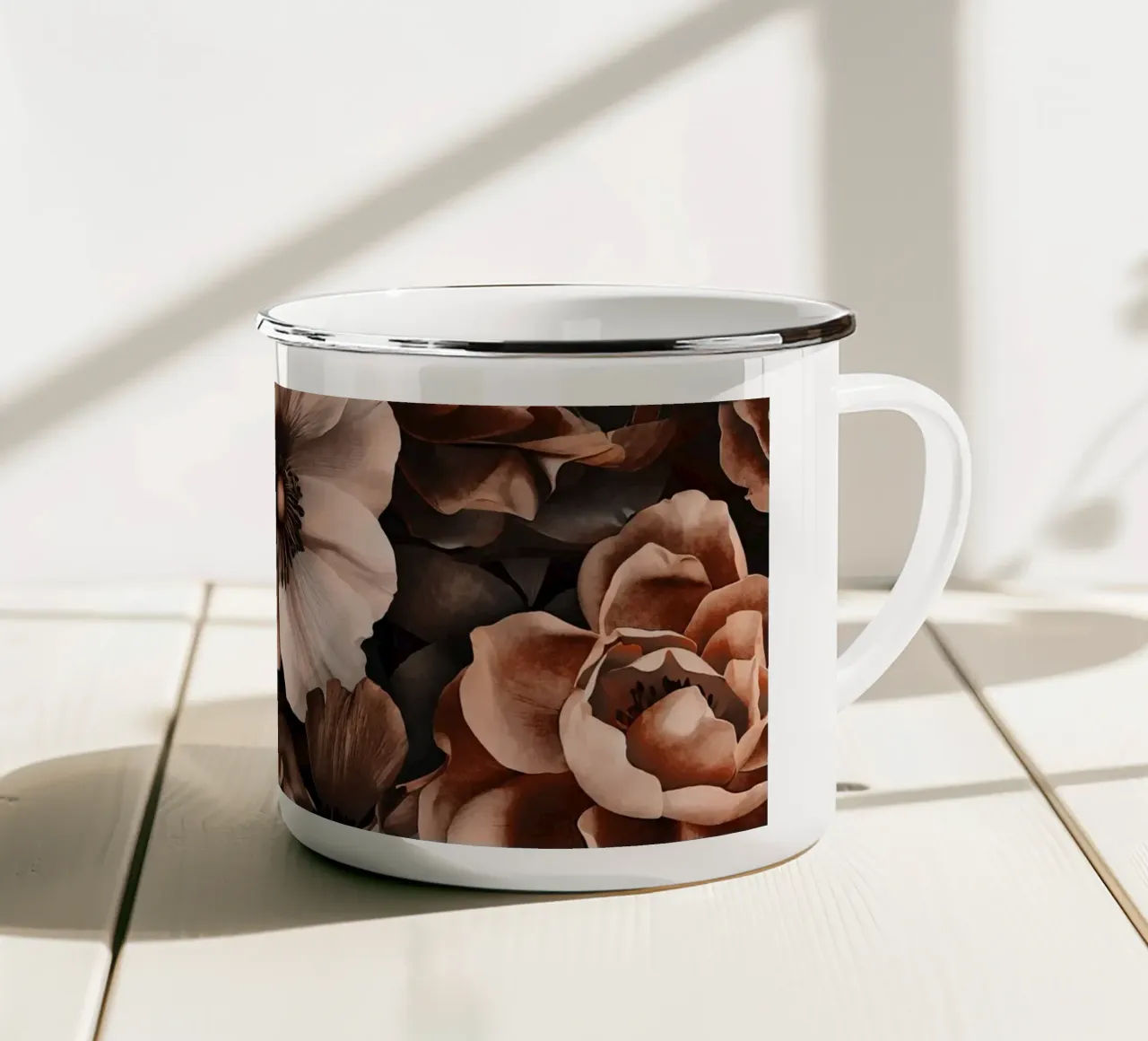 Barocco Opulento Giardino Notturno Marrone tazza in smalto da Andrea Haase Vintage World