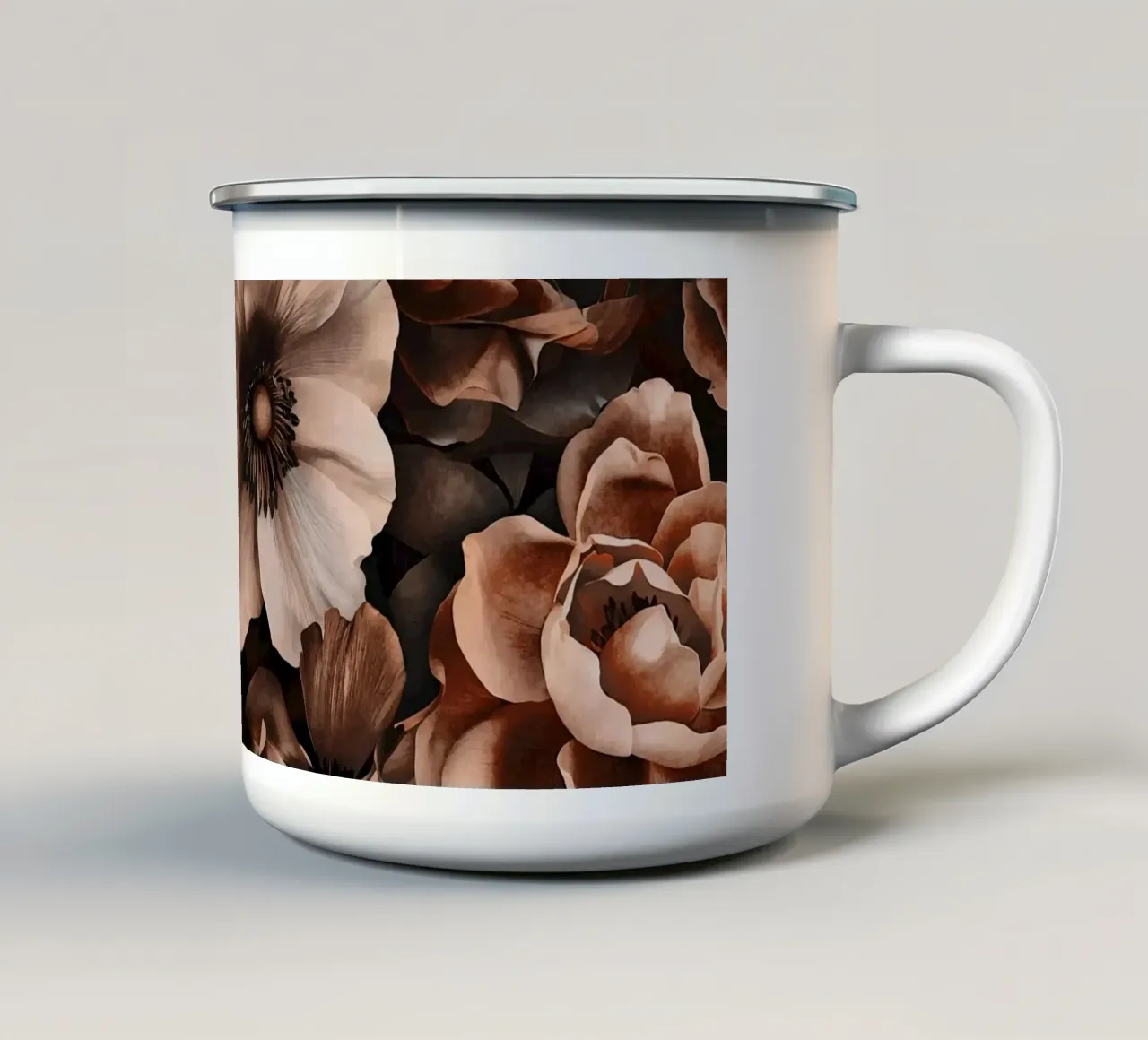 Barocco Opulento Giardino Notturno Marrone tazza in smalto da Andrea Haase Vintage World