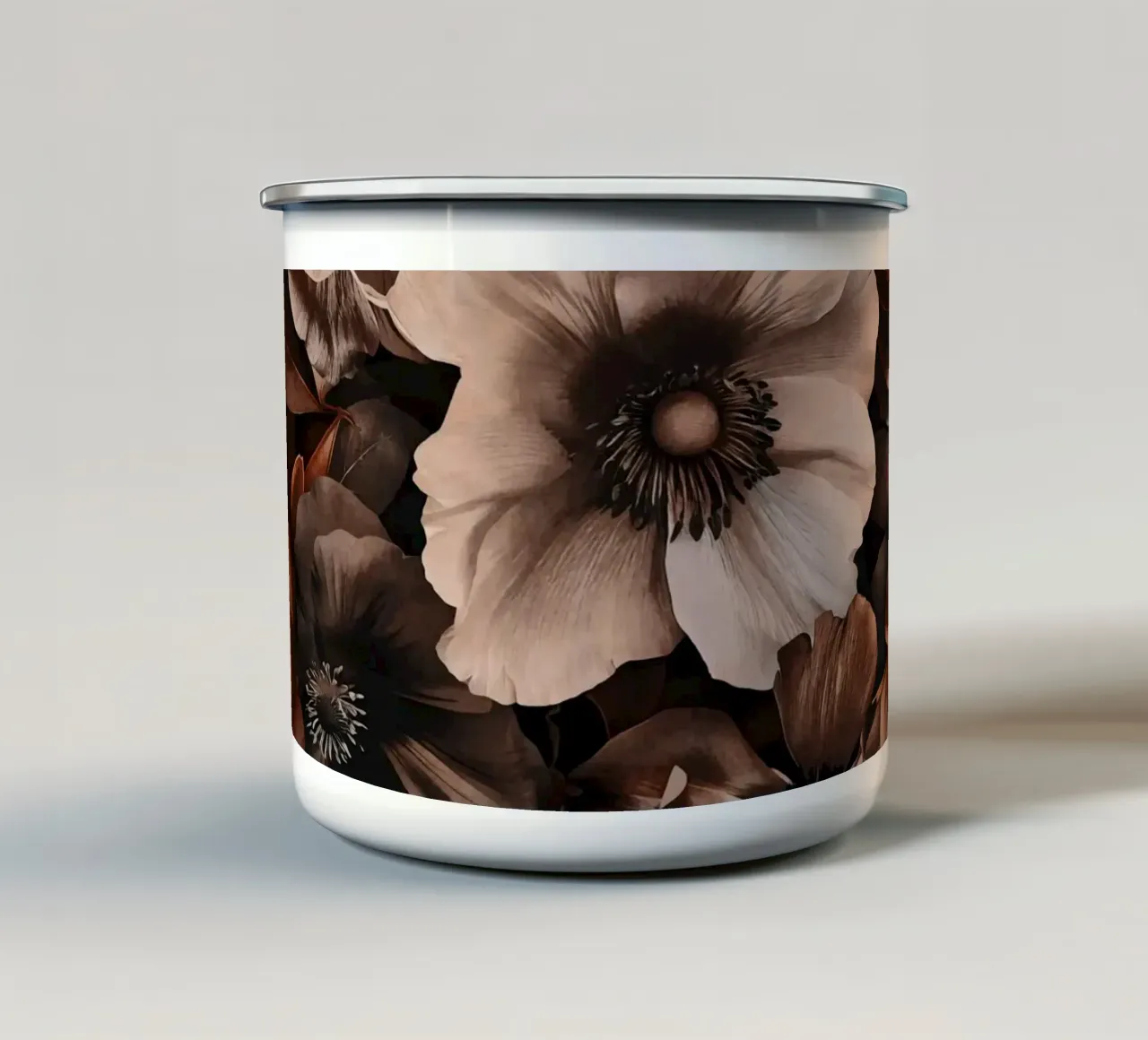 Barocco Opulento Giardino Notturno Marrone tazza in smalto da Andrea Haase Vintage World