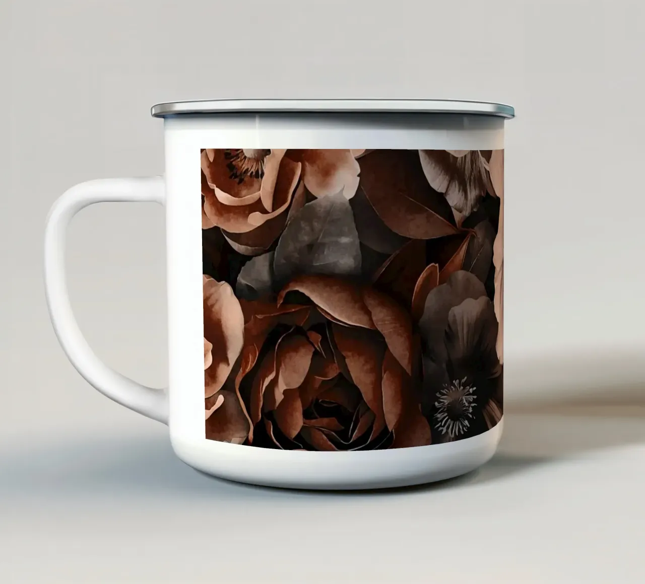 Barocco Opulento Giardino Notturno Marrone tazza in smalto da Andrea Haase Vintage World