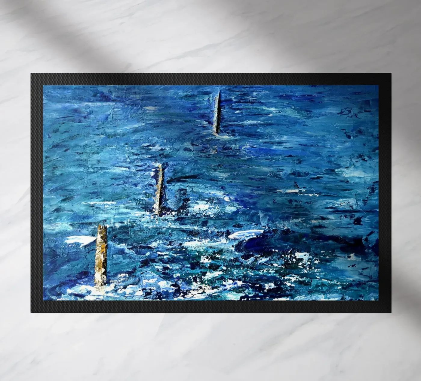 ABSOLUTE BLUE. doormat by Thierry Vobmann Abstract painting