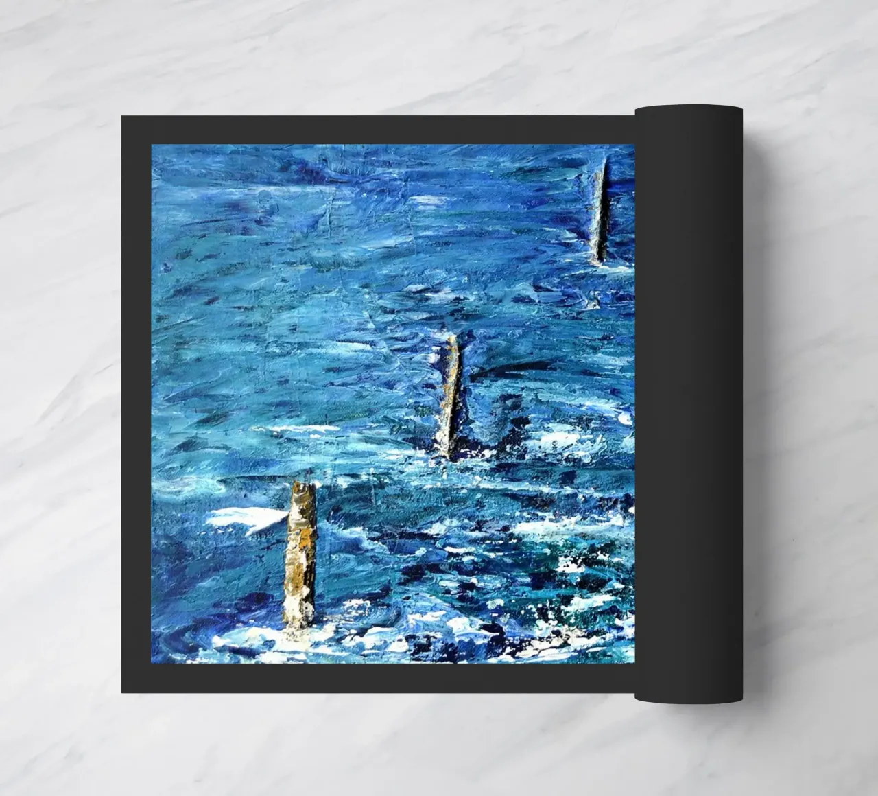 ABSOLUTE BLUE. doormat by Thierry Vobmann Abstract painting