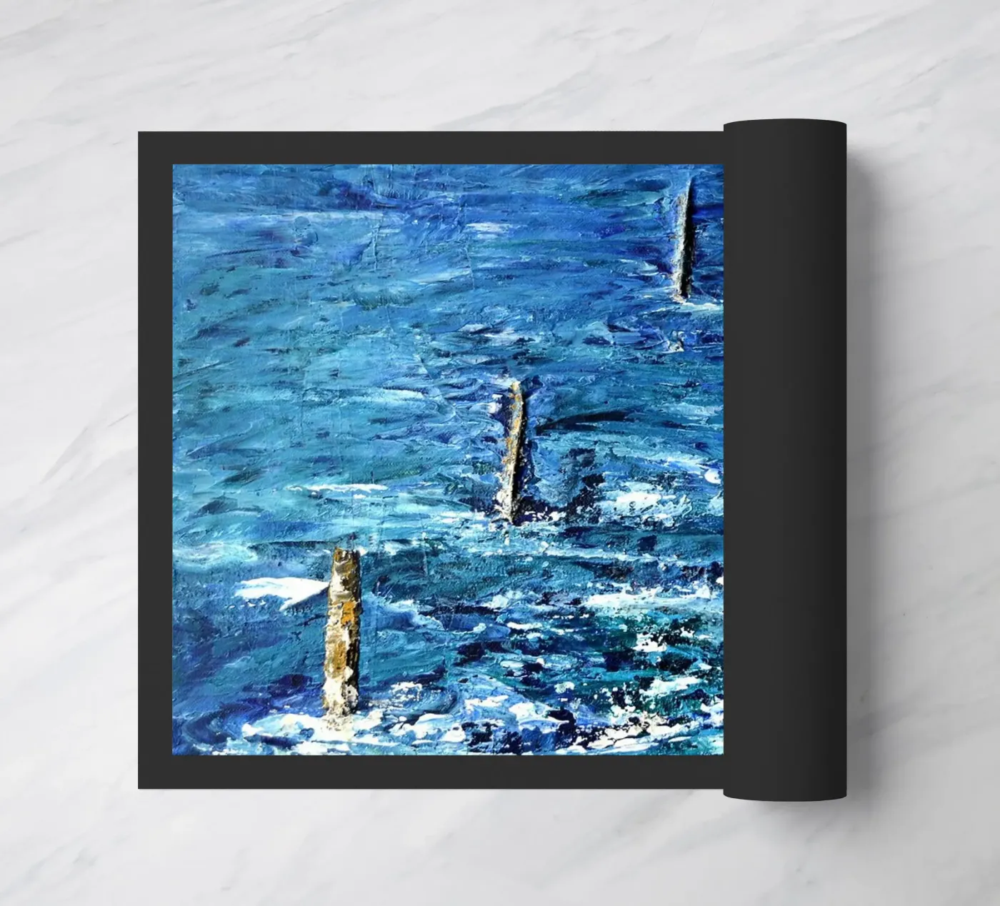 ABSOLUTE BLUE. doormat by Thierry Vobmann Abstract painting