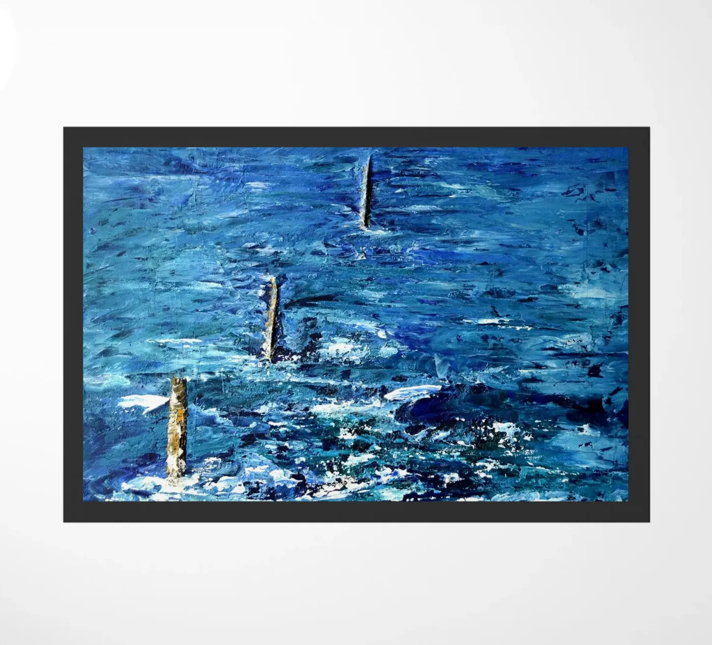 ABSOLUTE BLUE. doormat by Thierry Vobmann Abstract painting