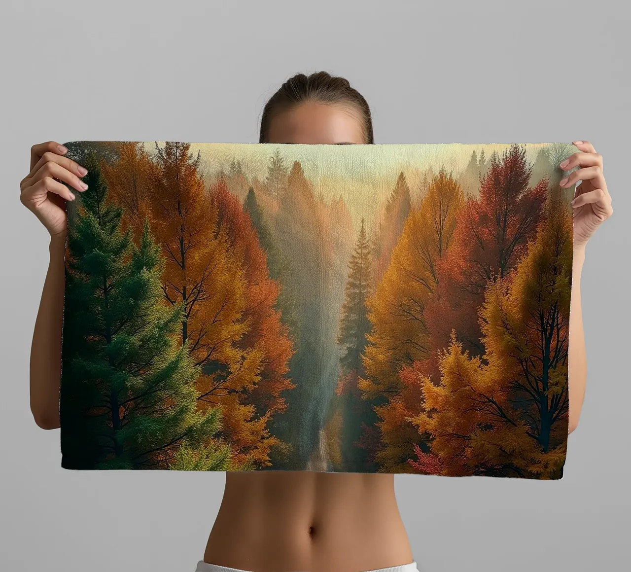 Forest from a bird's eye view_1 towel by Fantasie & Mystikwelten by LK