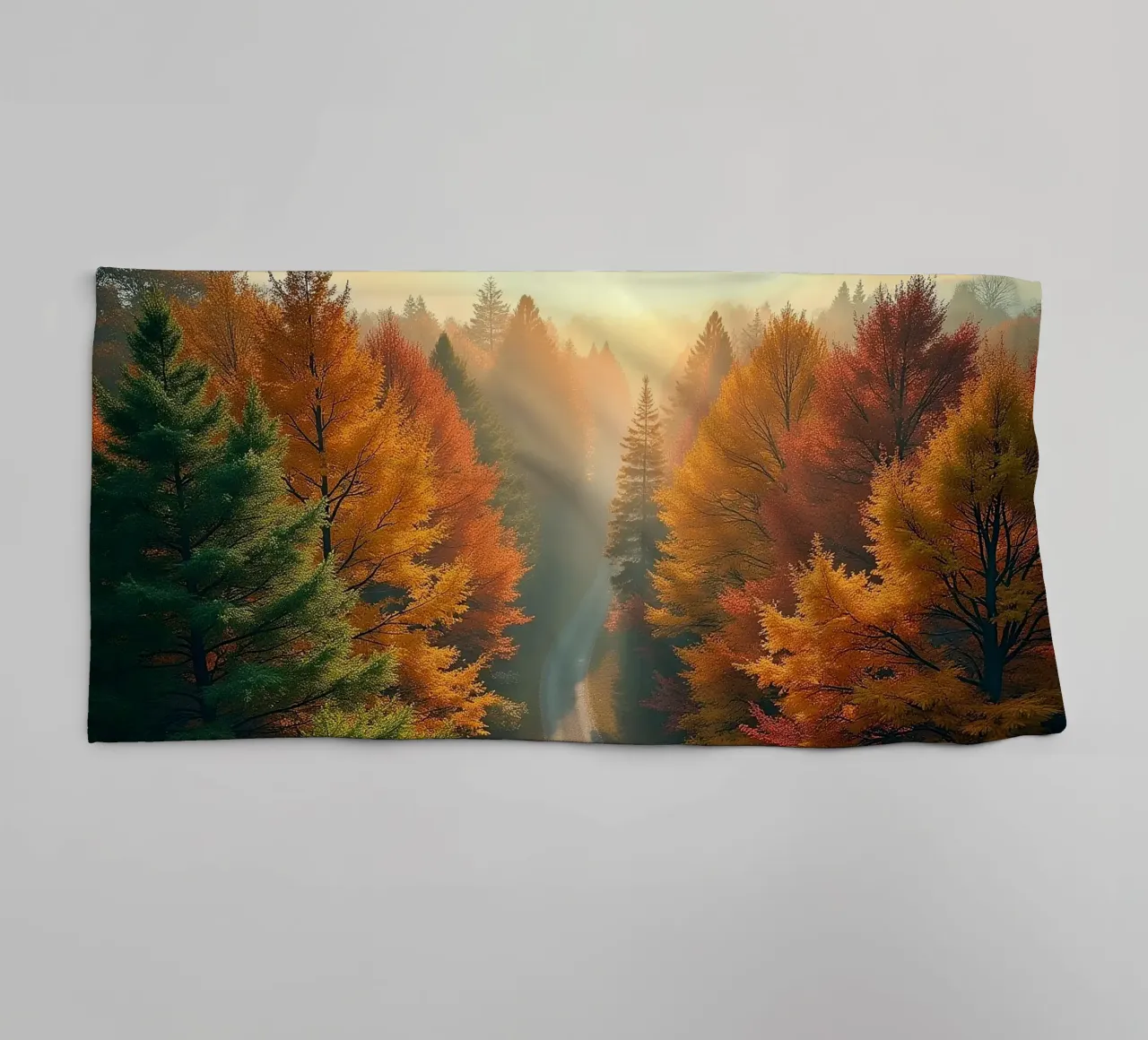 Forest from a bird's eye view_1 towel by Fantasie & Mystikwelten by LK