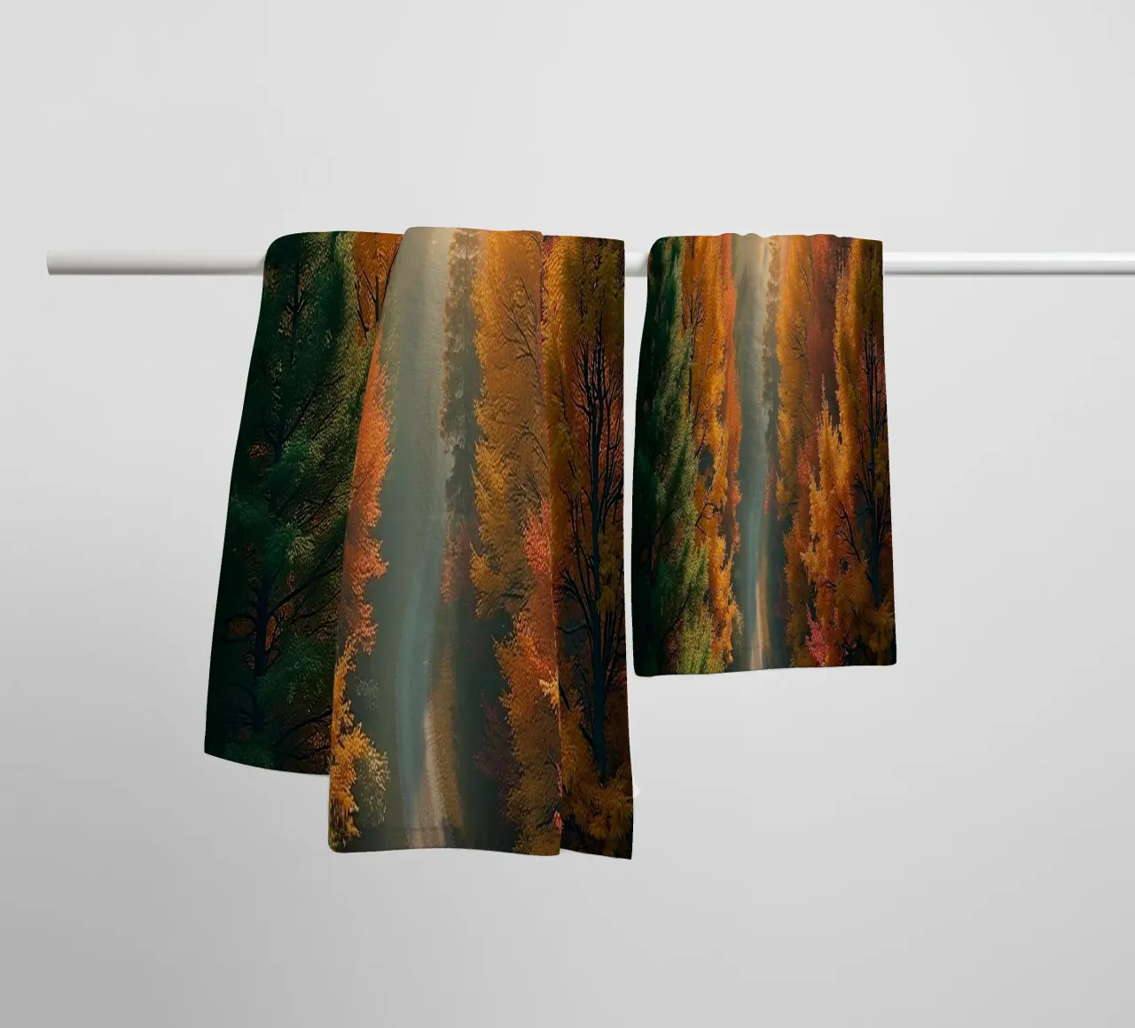 Forest from a bird's eye view_1 towel by Fantasie & Mystikwelten by LK