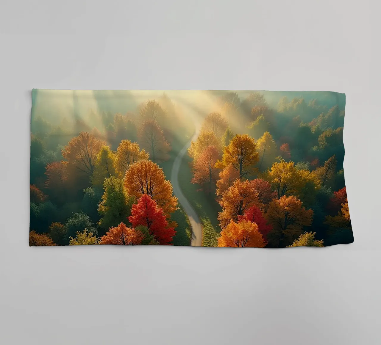 Bird's-eye view of the forest_2 towel by Fantasie & Mystikwelten by LK