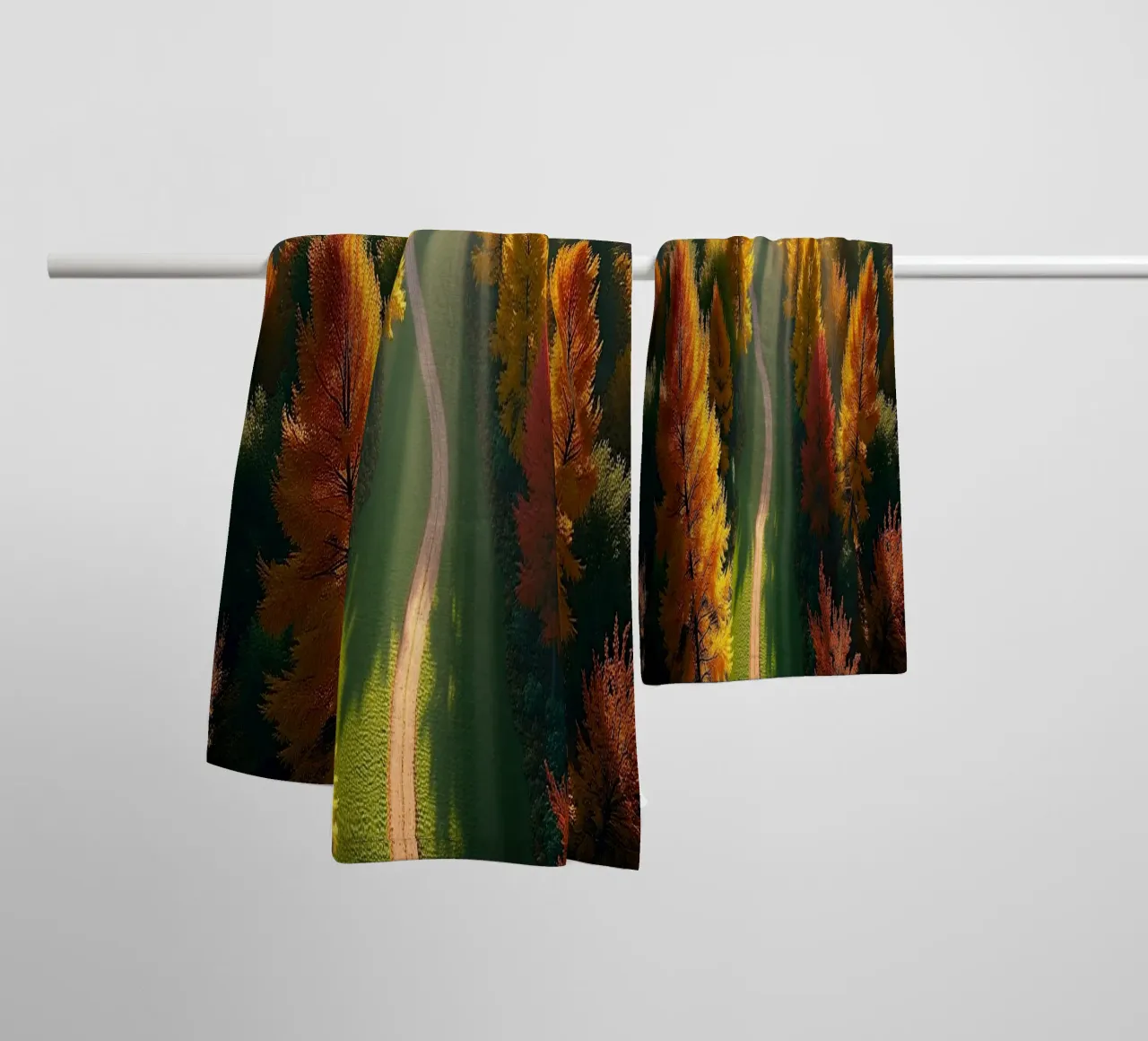 Forest from a bird's eye view_3 towel by Fantasie & Mystikwelten by LK