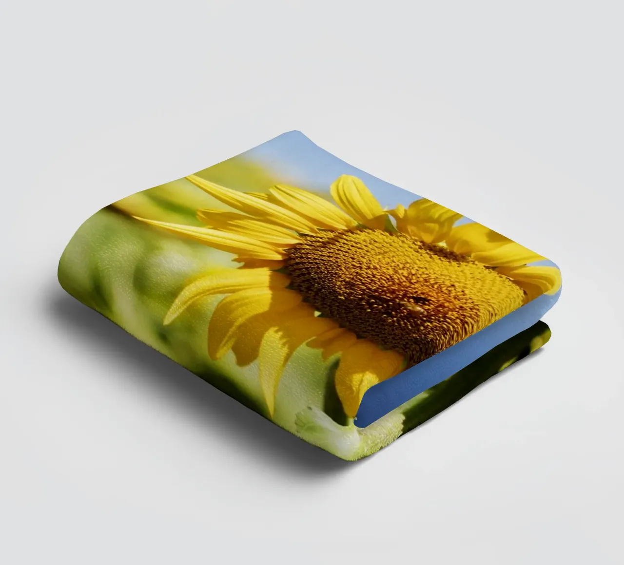 Sonnenblume in Bourgogne - Franche Comté, Frankreich asciugamano da bagno da Simon Koy