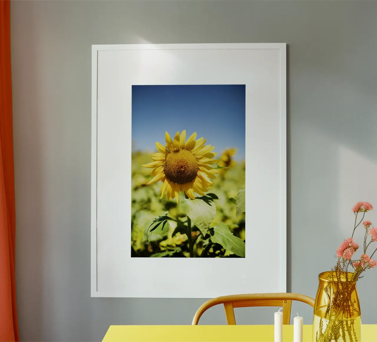 Sonnenblume in Bourgogne - Franche Comté, Frankreich carta hahnemühle da Simon Koy