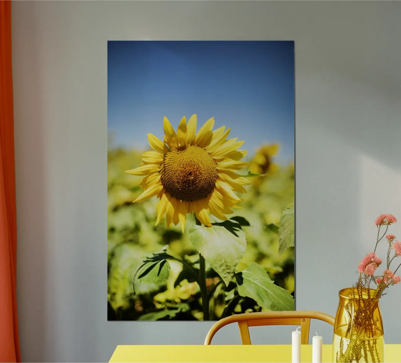 Sonnenblume in Bourgogne - Franche Comté, Frankreich carta hahnemühle da Simon Koy
