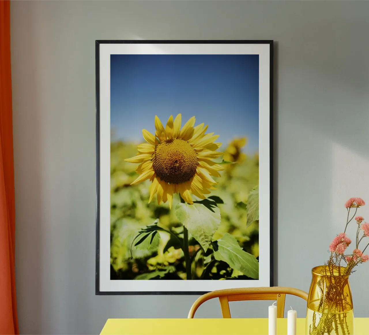 Sonnenblume in Bourgogne - Franche Comté, Frankreich carta hahnemühle da Simon Koy
