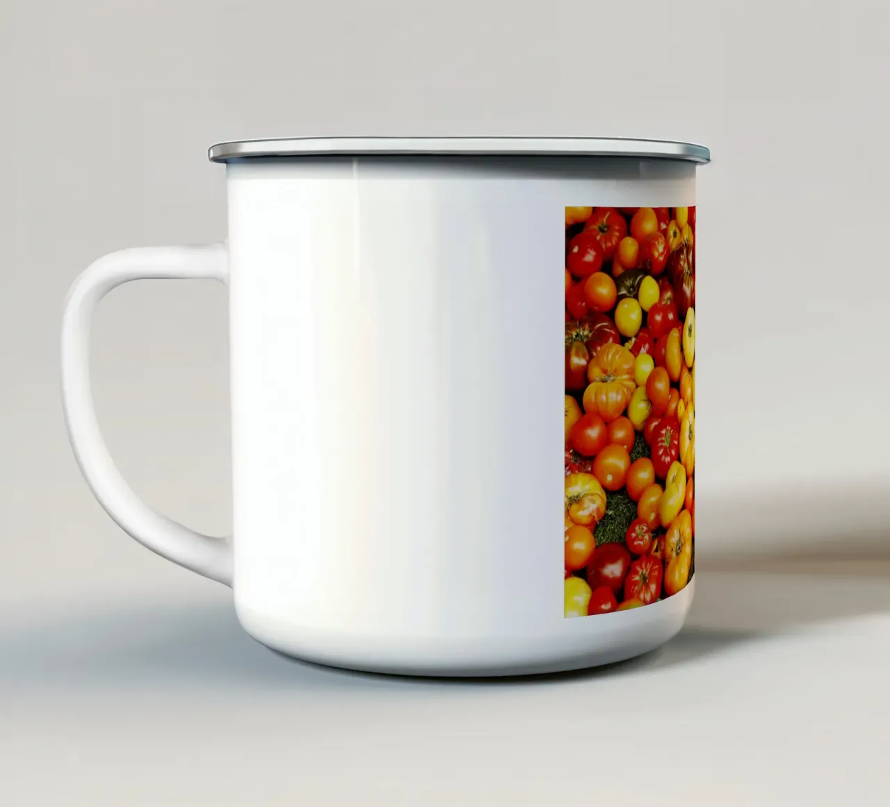 Pomodori di Francia, Languedoc-Roussillon, Occitania tazza in smalto da fotokunst