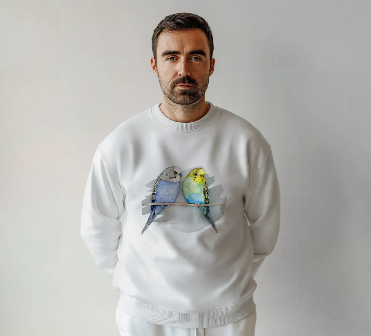 Due simpatici pappagallini acquerello felpa da BwiseLizzy