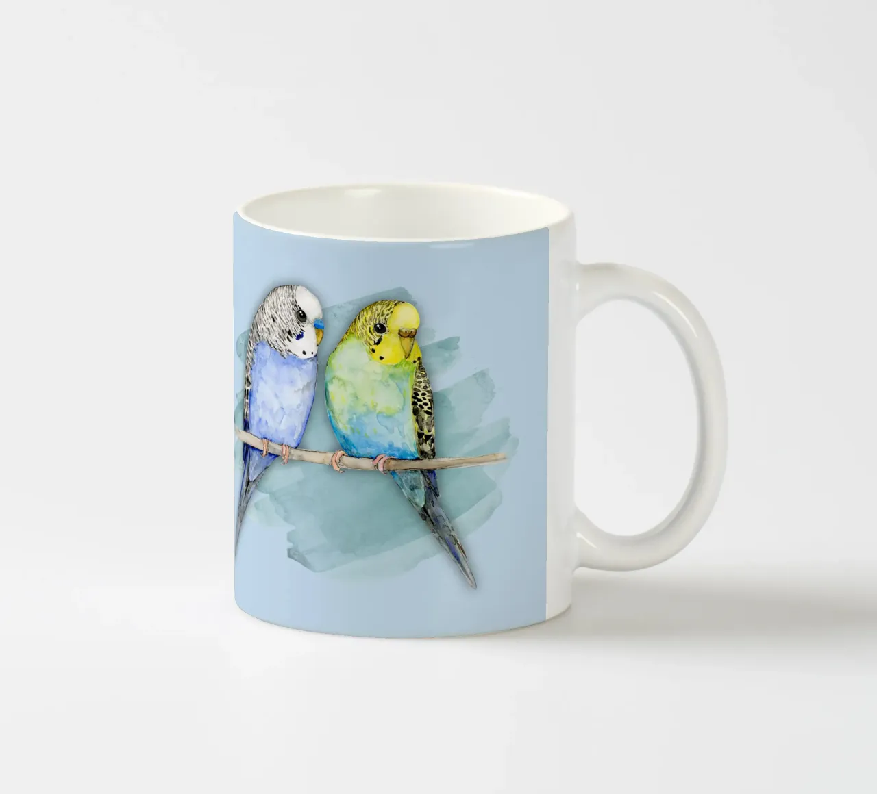 Due simpatici pappagallini acquerello tazza in ceramica da BwiseLizzy