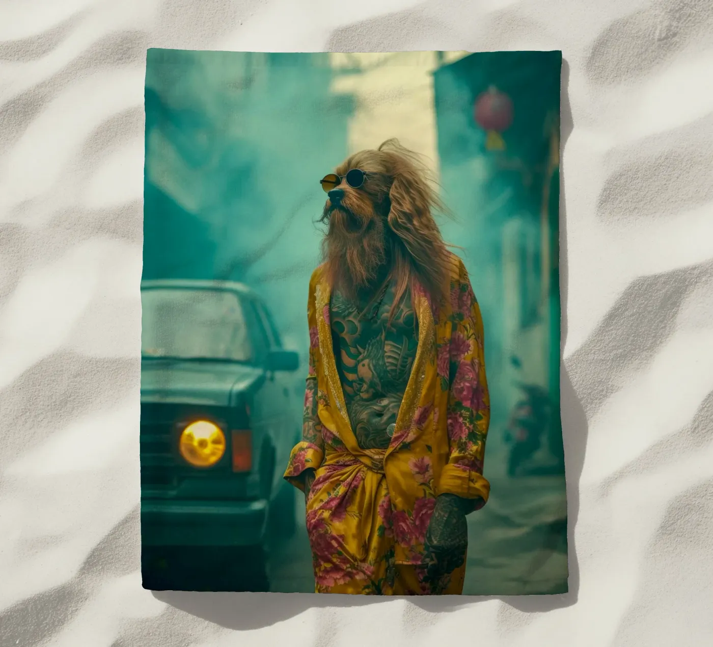 Jake beach towel by Affiches Chien Originales – Dogland