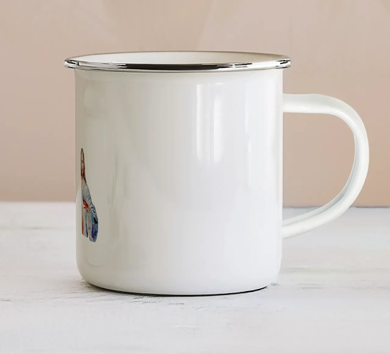 Gesù tazza in smalto da Simon Koy