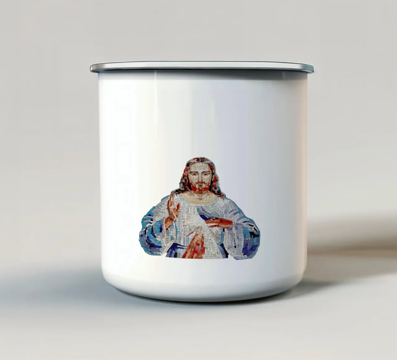 Gesù tazza in smalto da Simon Koy