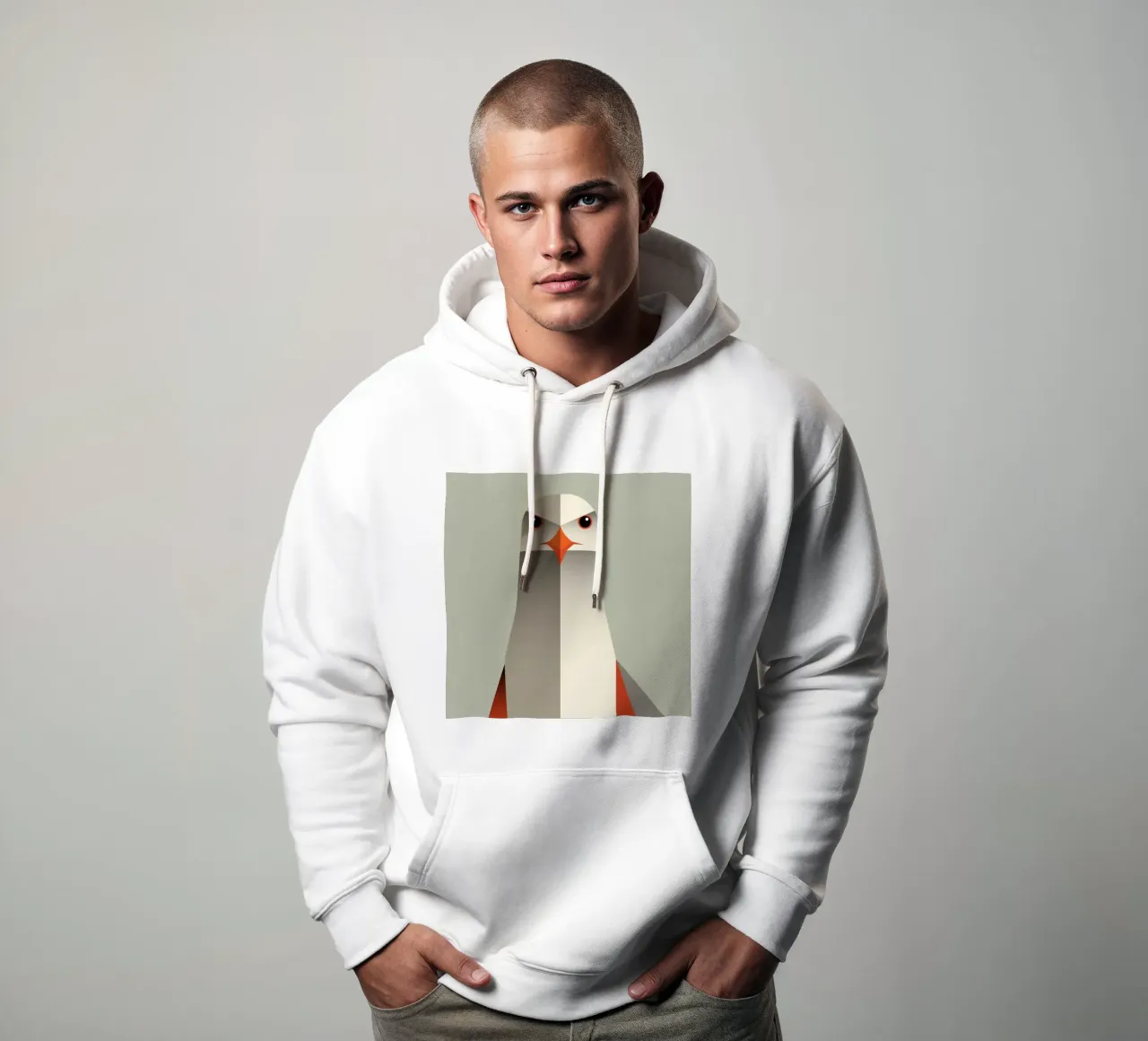 Minimalistischer Falke felpa con cappuccio da DARIA IVANOVNA