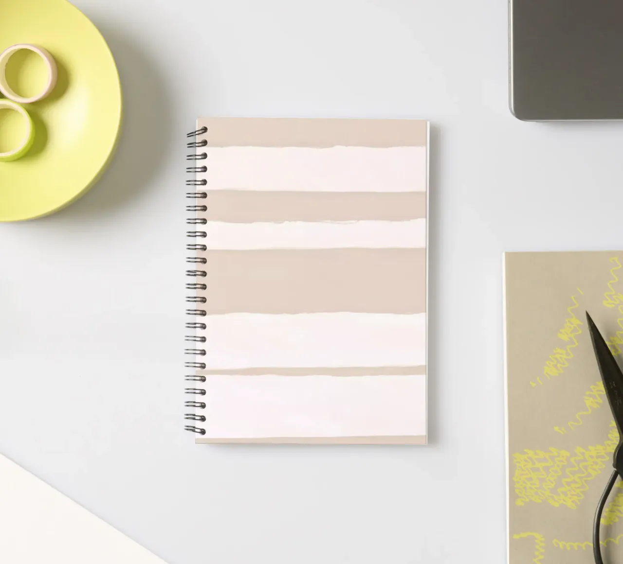 Strips 2A | Sandy Tan Pastels spiral notebook by sabidussi