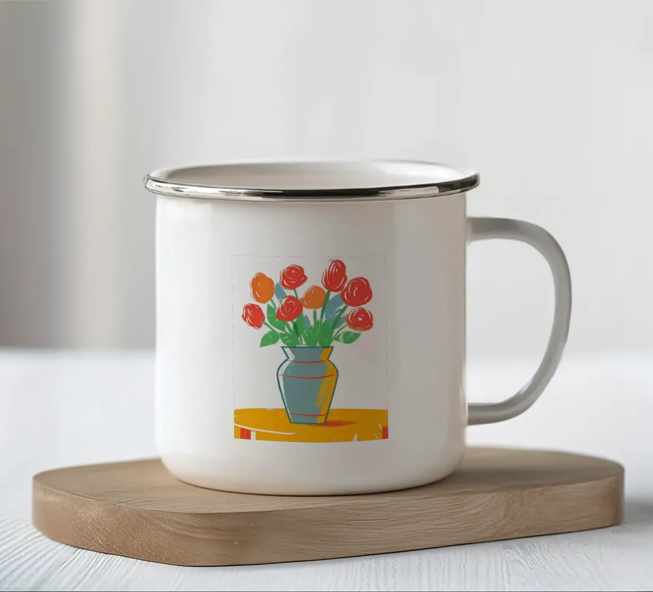 Vaso per fiori estetico tazza in smalto da PREKETEWE