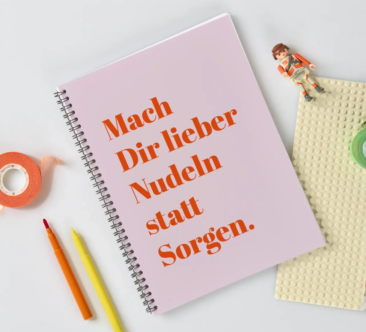 Make pasta instead of worrying spiral notebook by Typo Designs