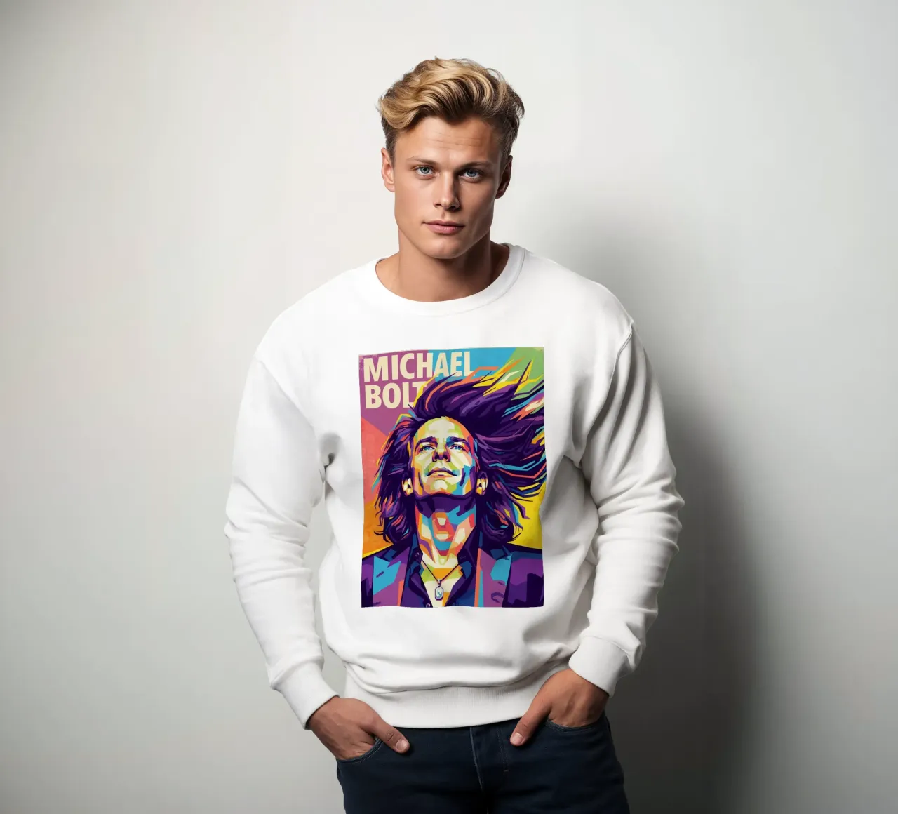 Ritratto pop art di Michael Bolton felpa da Hantamrata