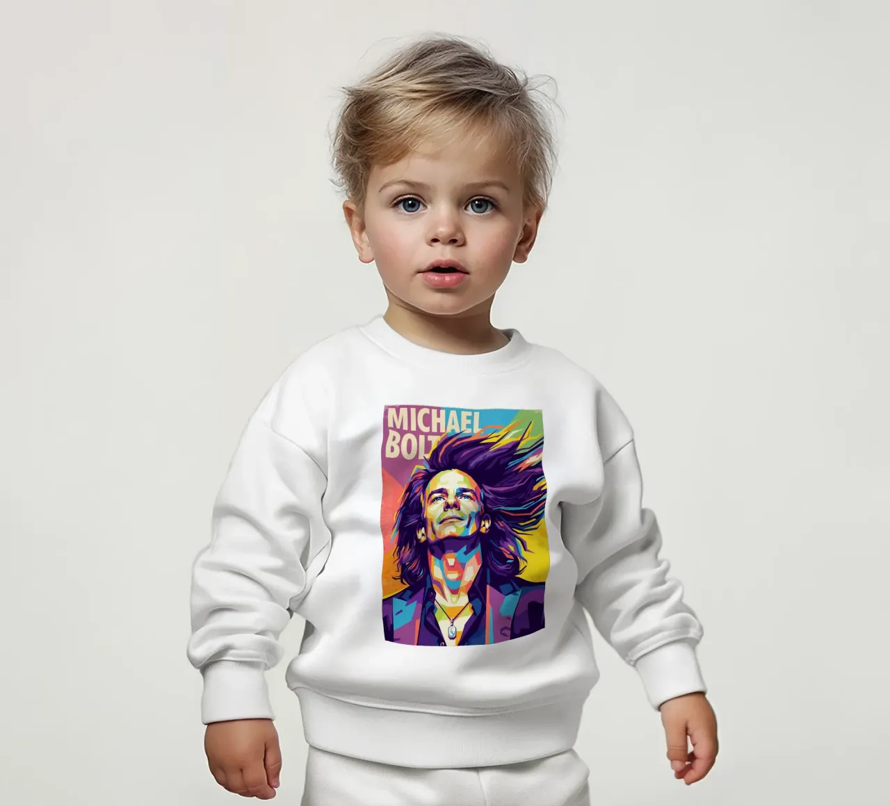Ritratto pop art di Michael Bolton felpa neonato da Hantamrata