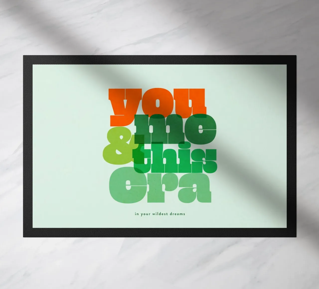 Tu, io e quest'epoca - Tipografia retro Dopamina zerbino da Dominique Vari Words