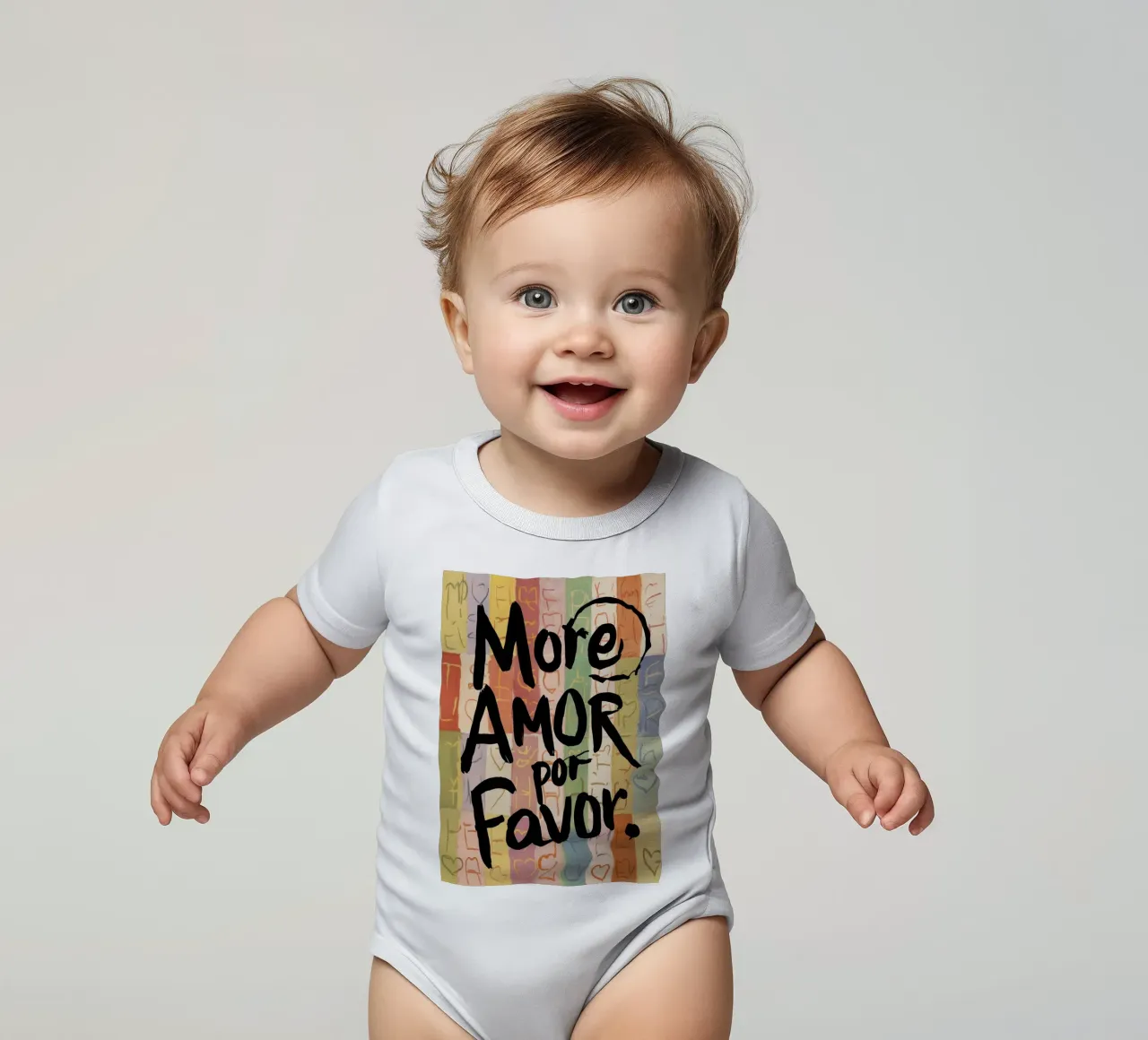 Più amore per favore amore body neonato maniche corte da Charlotte Gagnon