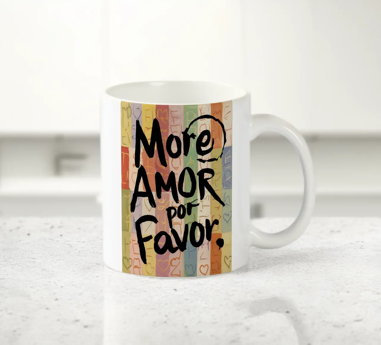 Più amore per favore amore tazza in ceramica da Charlotte Gagnon