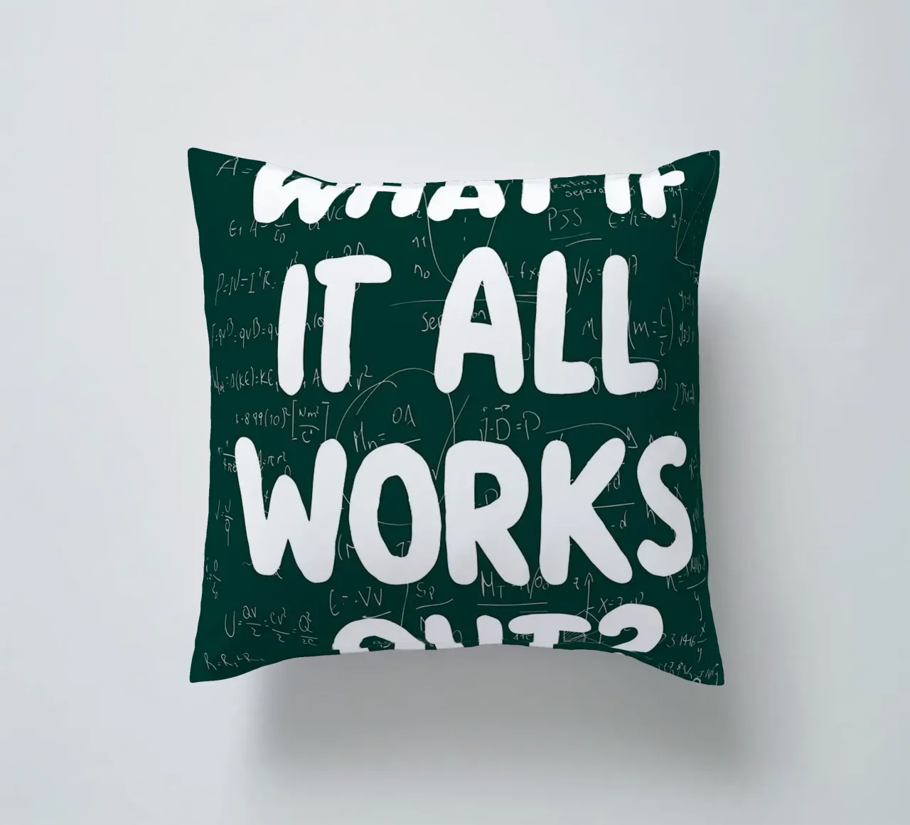 What If It All Works Out Problem Solver decorative cushion by Charlotte Gagnon