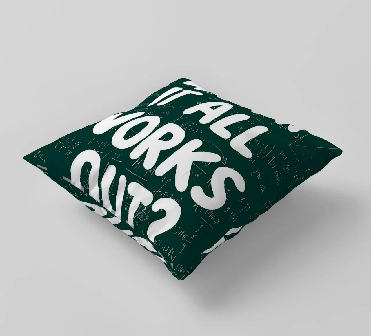 What If It All Works Out Problem Solver decorative cushion by Charlotte Gagnon