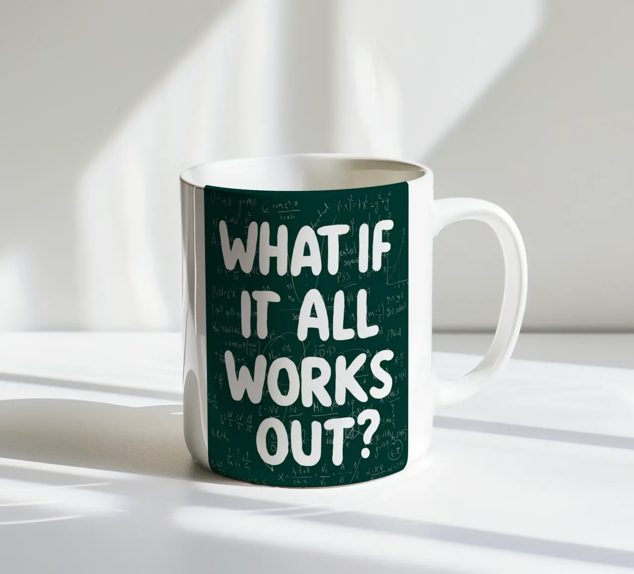 What If It All Works Out Problem Solver ceramic mug by Charlotte Gagnon