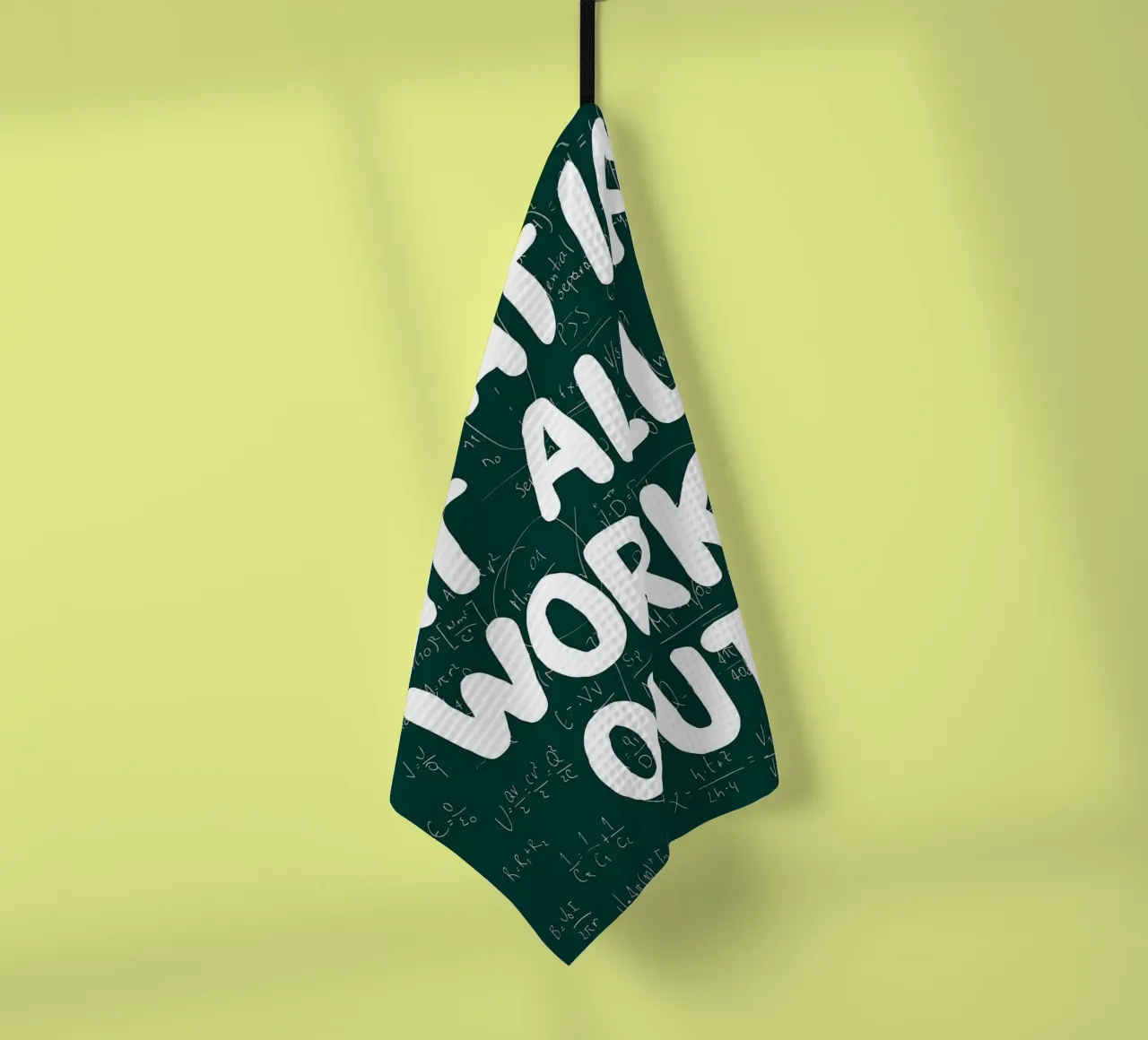 What If It All Works Out Problem Solver tea towel by Charlotte Gagnon