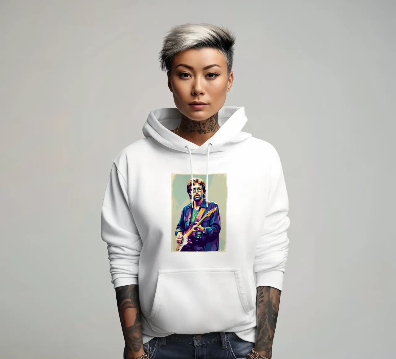 Erick Clapton pop art felpa con cappuccio da Hantamrata