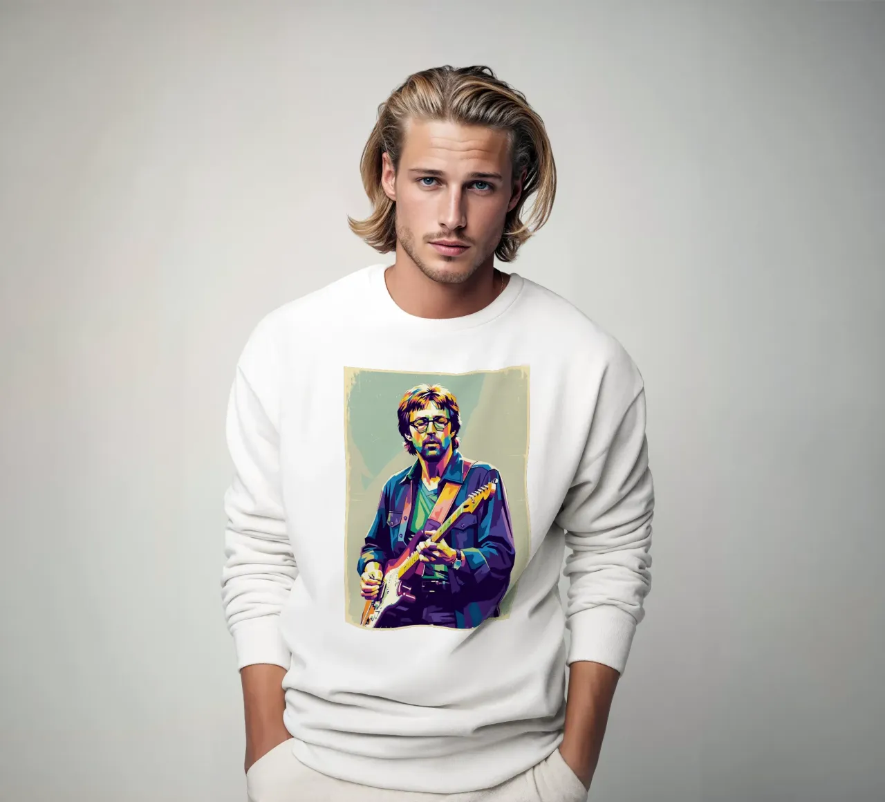 Erick Clapton pop art felpa da Hantamrata