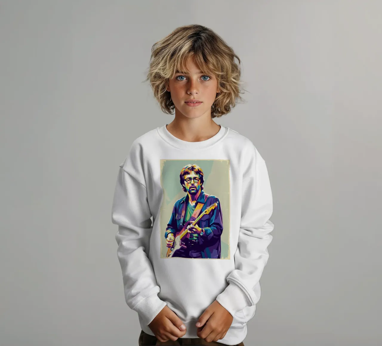 Erick Clapton pop art felpa bambino da Hantamrata