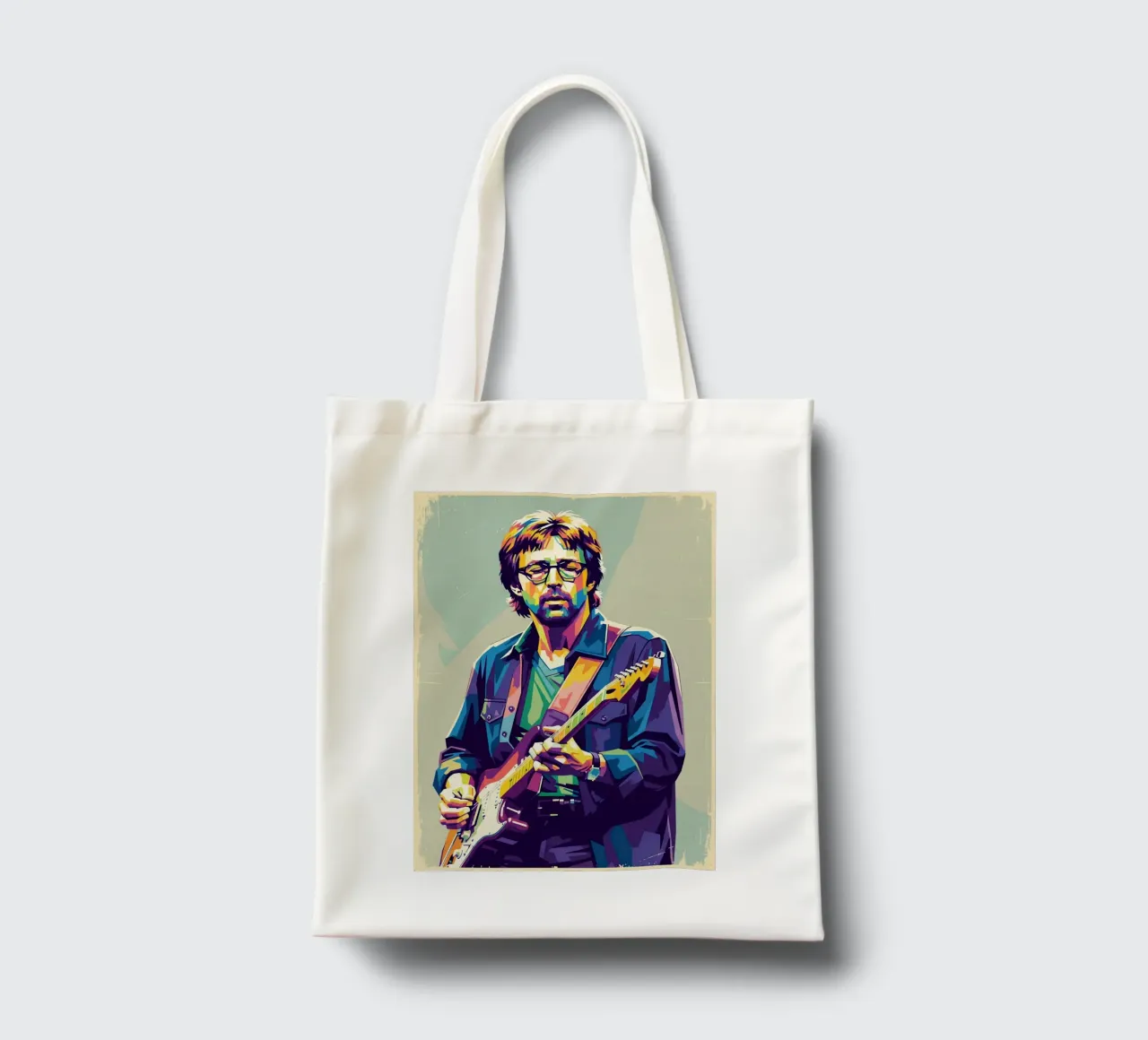 Erick Clapton pop art borsa in juta da Hantamrata