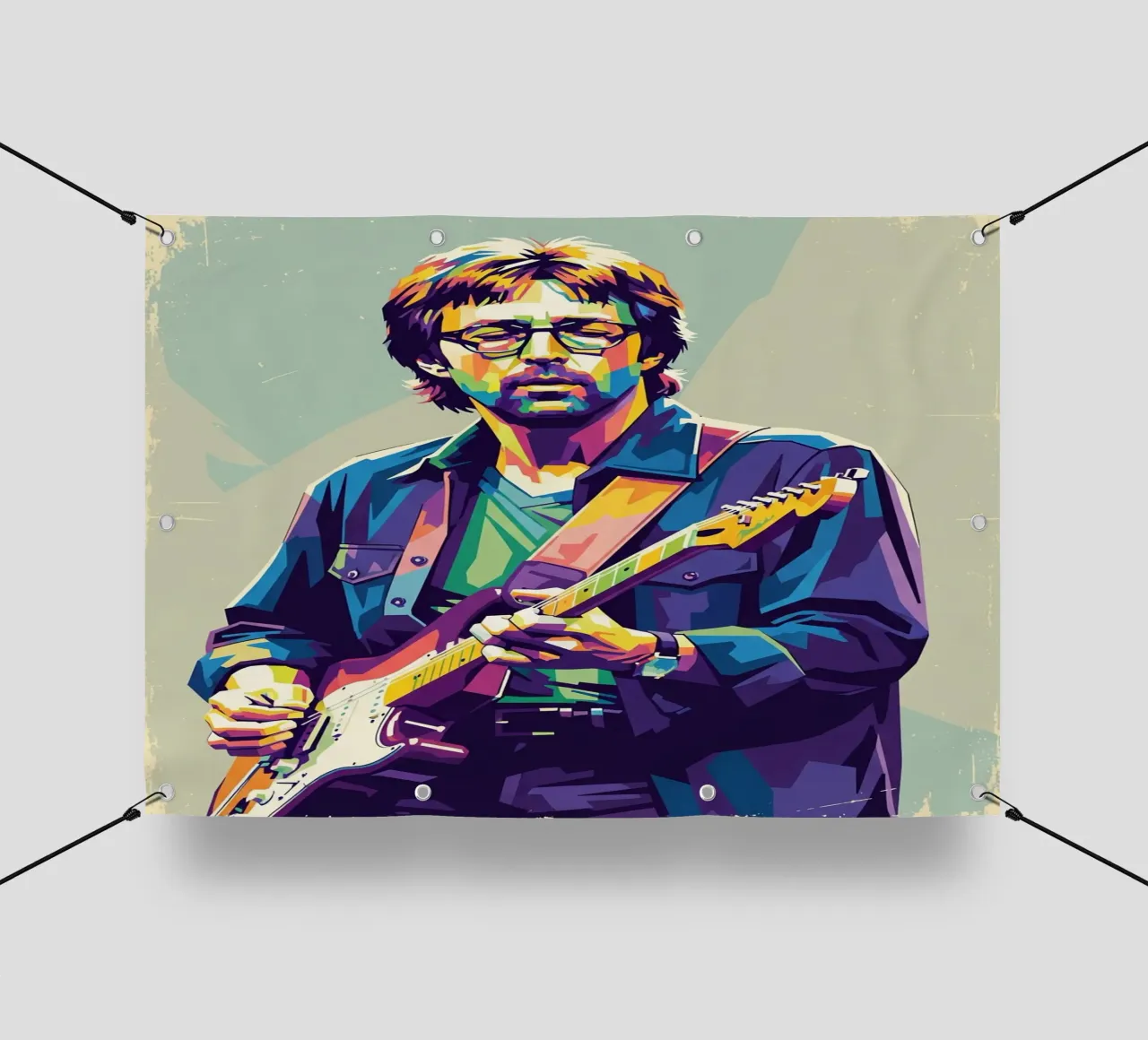 Erick Clapton pop art telo in pvc da Hantamrata